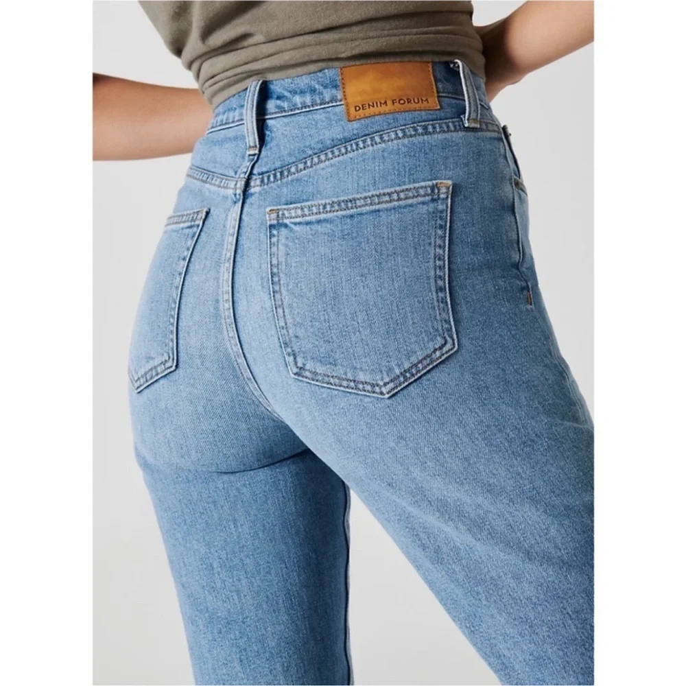 Denim Forum Arlo High Rise Straight Jeans with Raw Hem Size 26 - Picture 8 of 16